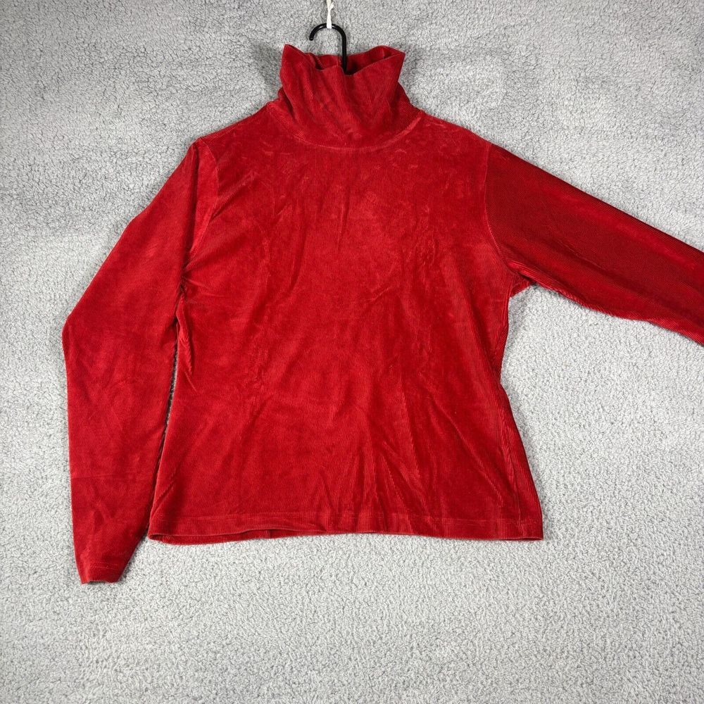 Woolrich Red‎ Corduroy Turtleneck Sweater Cozy Winter Casual Long Sleeve X-Large